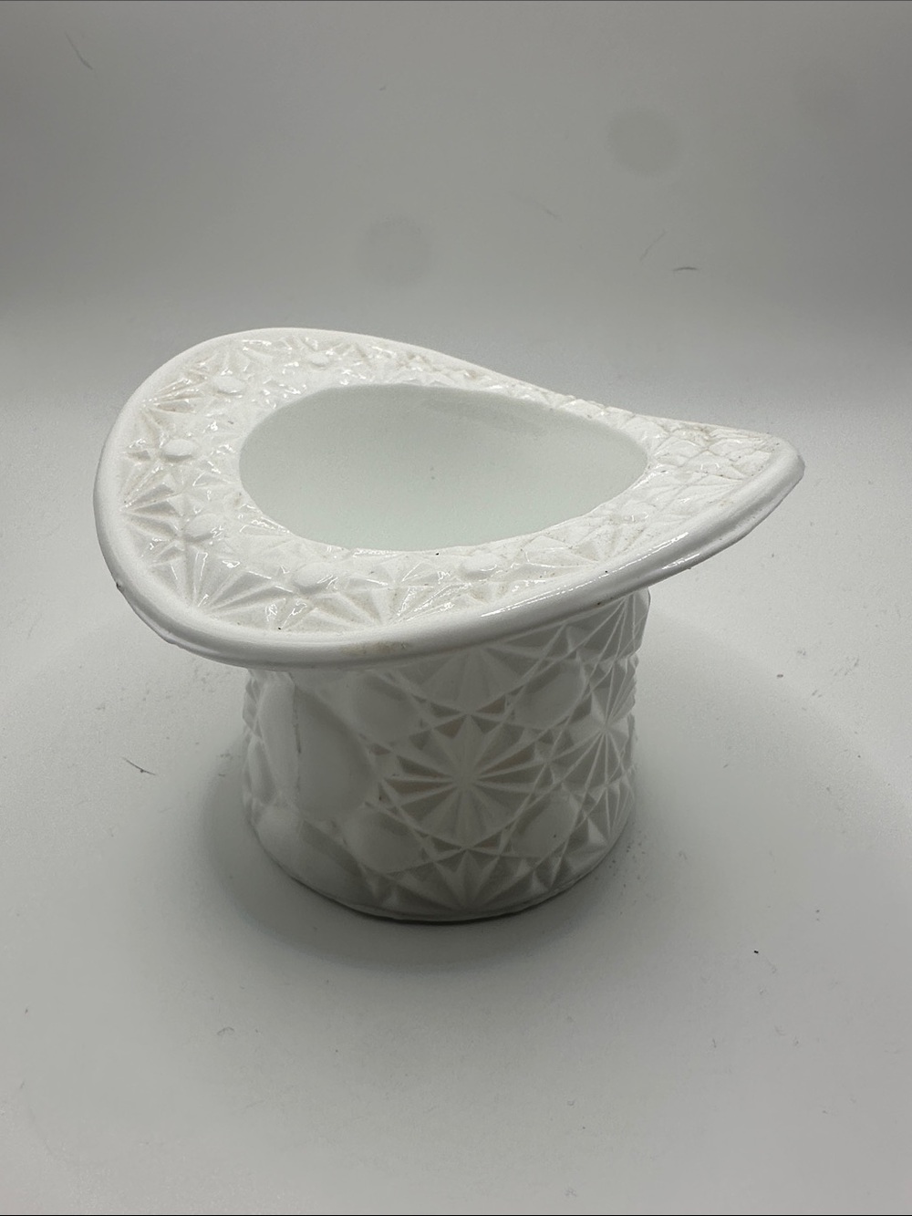 White Ceramic Top Hat Decorative Bowl - White